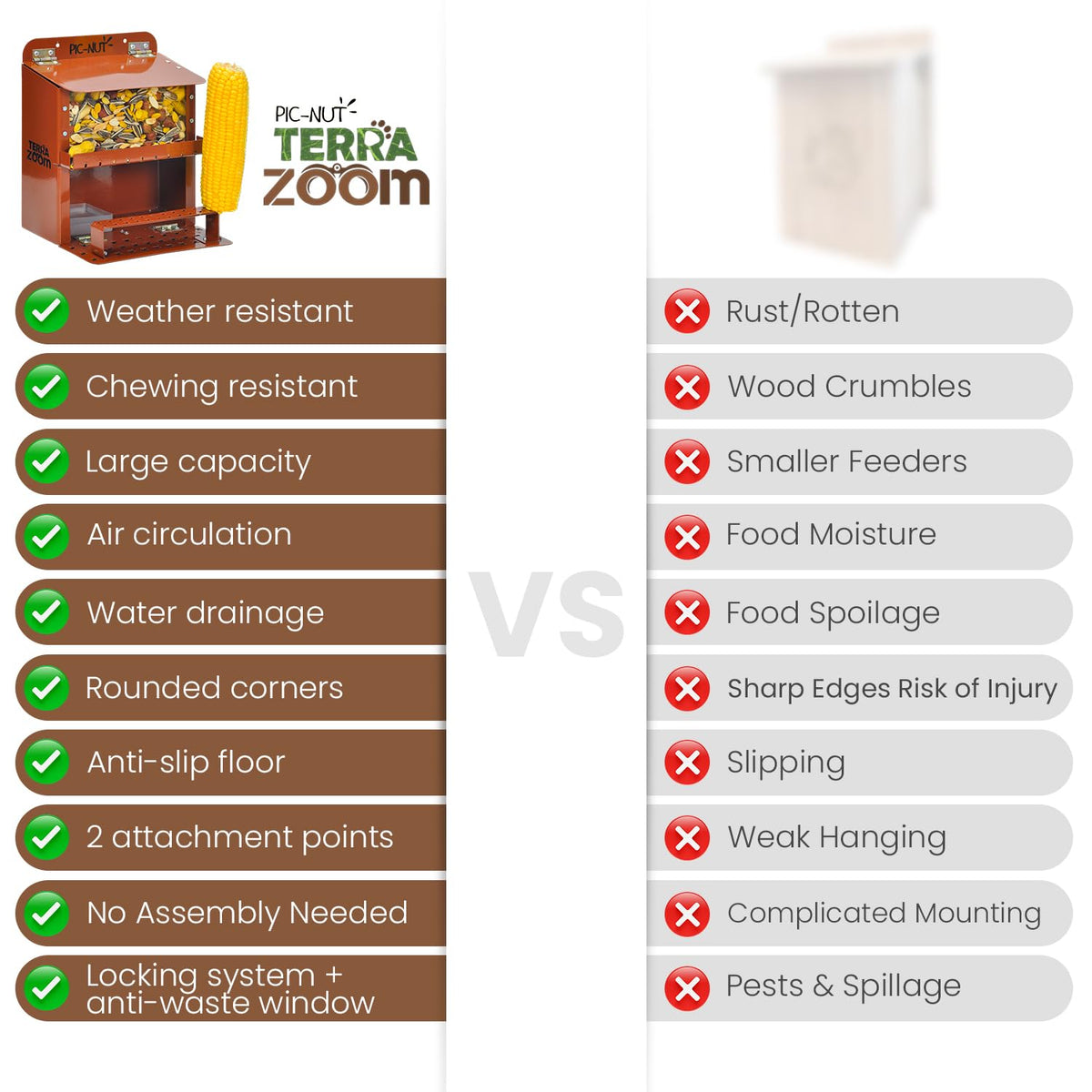 Terra Zoom squirrel water bowl included for hydration on the go.