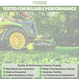 Terre blades compatible with M154061 for EZtrak, enhancing replacement options.