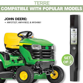 Terre blades installed on a 42-inch deck for even mowing.