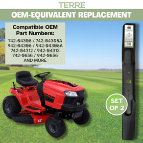 Terre blades compatible with Cub Cadet 742-04308 and 942-04308 models