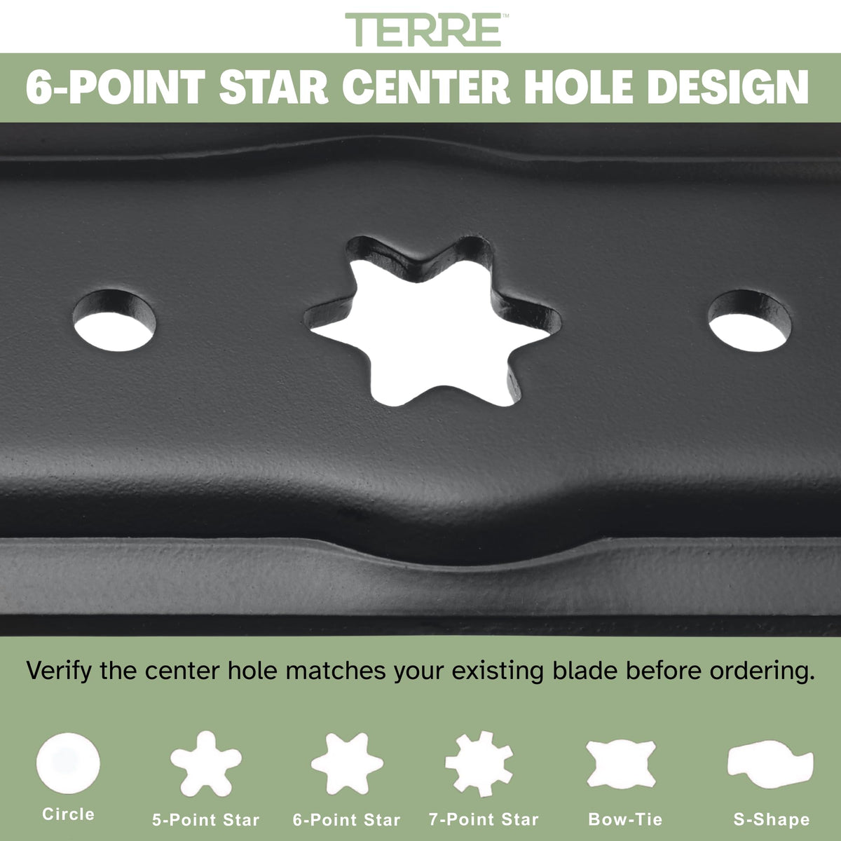 Terre replacement blades list showing broad compatibility with Cub Cadet brands