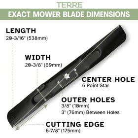 Six-point star center hole on Terre blade for secure installation