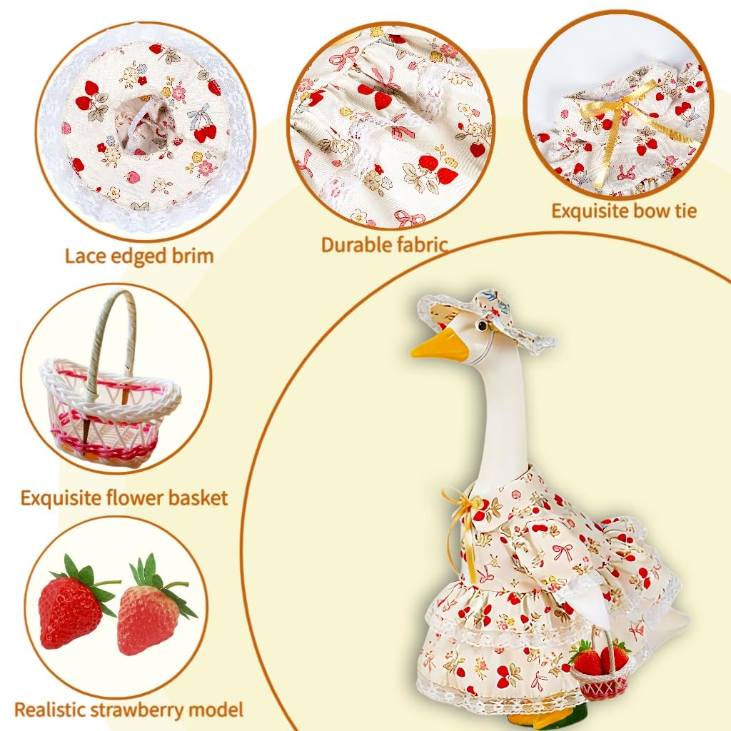 Terreva strawberry-pattern skirt detail highlights vibrant fabric and lace.