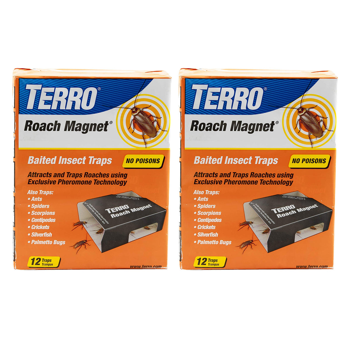 Terro Roach Magnet trap closeup with pheromone lure attracting pests