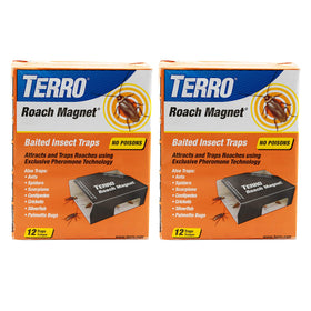 Terro Roach Magnet trap closeup with pheromone lure attracting pests