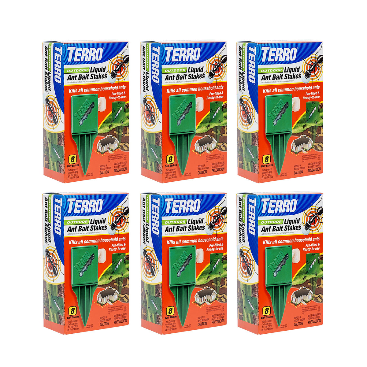 Terro T1812 outdoor bait stake insert attracting ants outdoors to prevent indoor infestations.