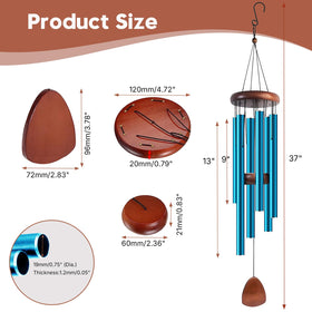 TERVEEX wind chimes with deep tones for outdoor meditation