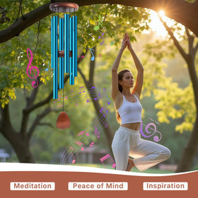TERVEEX wind chimes with high-density timber core for warmer sound