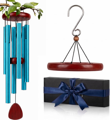 TERVEEX blue aluminum wind chimes for outdoor garden create a calm ambiance