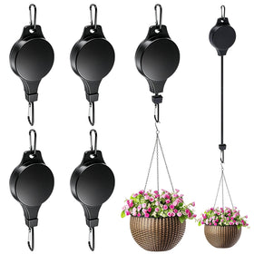 TERVEEX retractable plant hanger with pulley system hook view, secure mounting for lightweight pots.