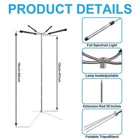 Tesdluy four-head LED light covers a wide area for multiple plants simultaneously.