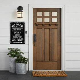 Tesdluy weatherproof sign for front door, ready for rain or sun.