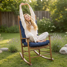 TESICA high-back khaki cushion for porch lounging