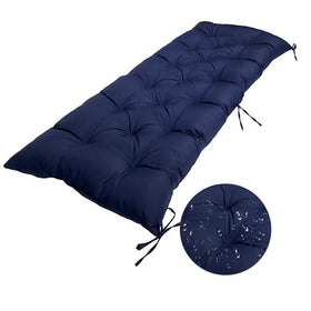 TESICA navy bench cushion for outdoor chair delivers weatherproof comfort.