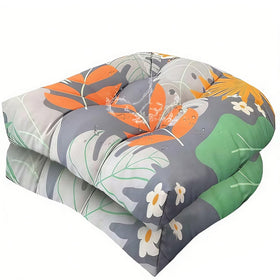 TESICA outdoor seat cushions in floral orange and grey enhance patio chairs with weather-ready comfort