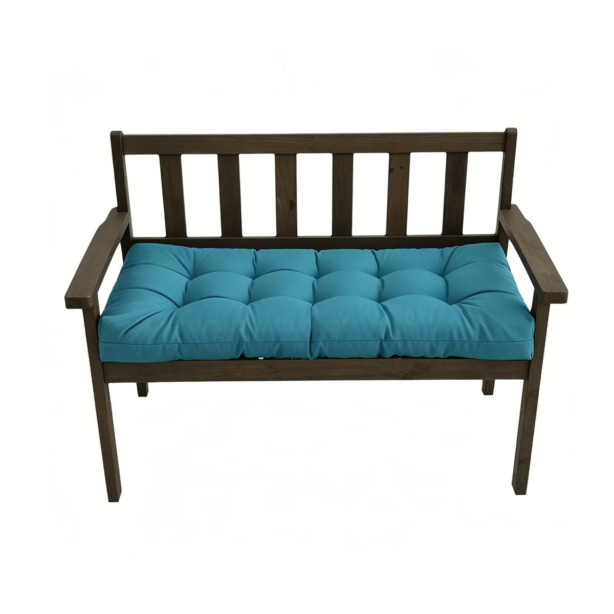 TESICA teal patio bench cushion 40x20 inches on a garden bench for outdoor comfort