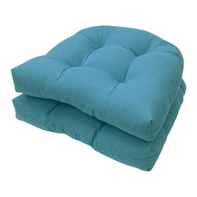 TESICA teal rocking chair cushion close-up highlighting tufted comfort for outdoor seating