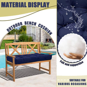Waterproof fabric detail on TESICA bench cushion for indoor and outdoor use.