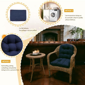 TESICA wood dining chair cushion 19x19 adds classic patio charm.