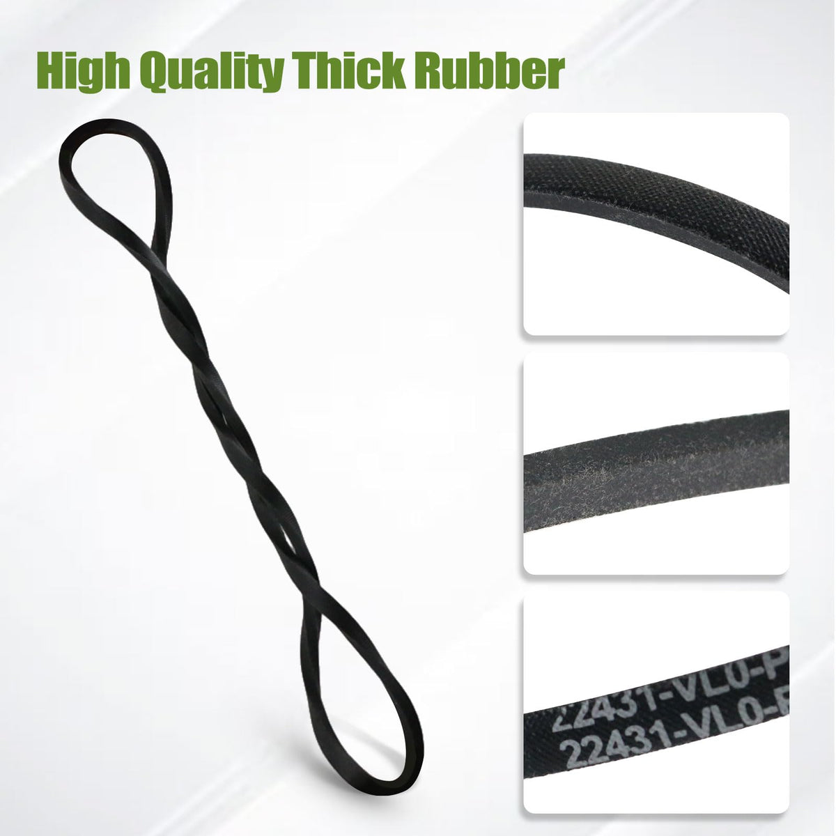 Smooth power transfer Tesmirror drive V-belt maintains mower performance during operation.