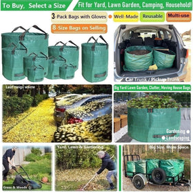 Tespher 106-gallon lawn bag stands 31 inches tall for upright filling.