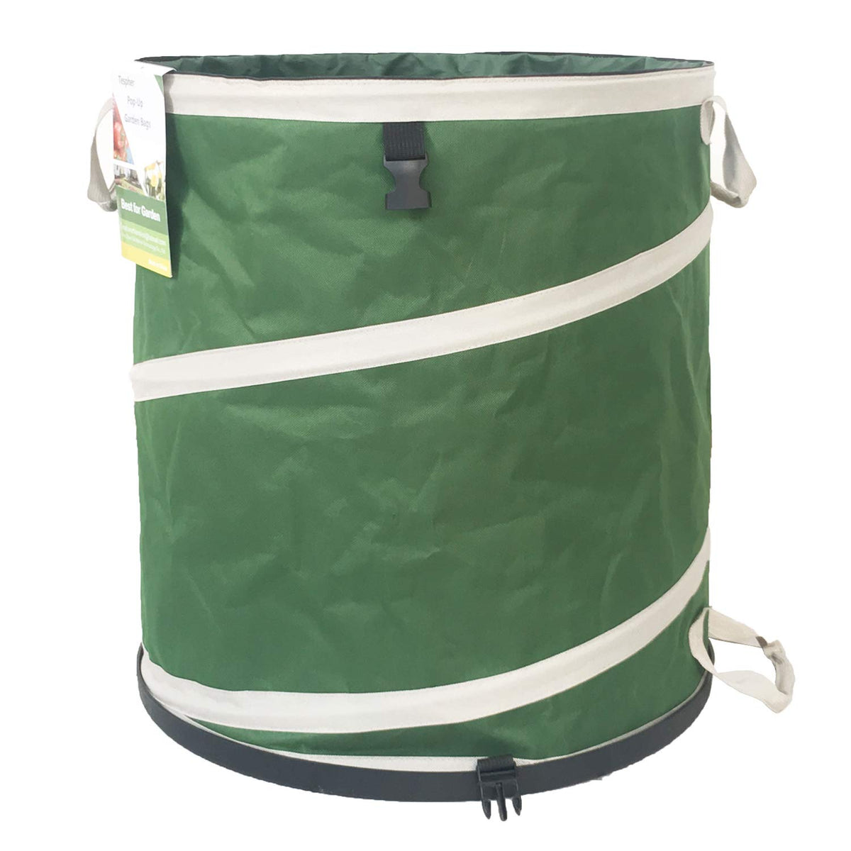 Tespher 32-gallon collapsible trash can with hard bottom for yard waste.