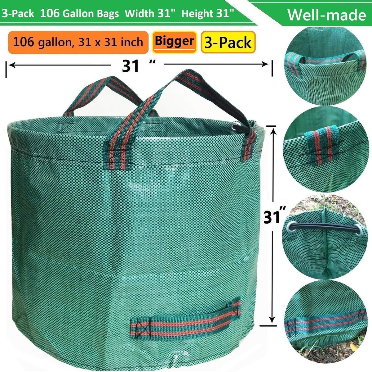 Tespher gardening gloves included for comfortable, ready-to-use yard cleanup.