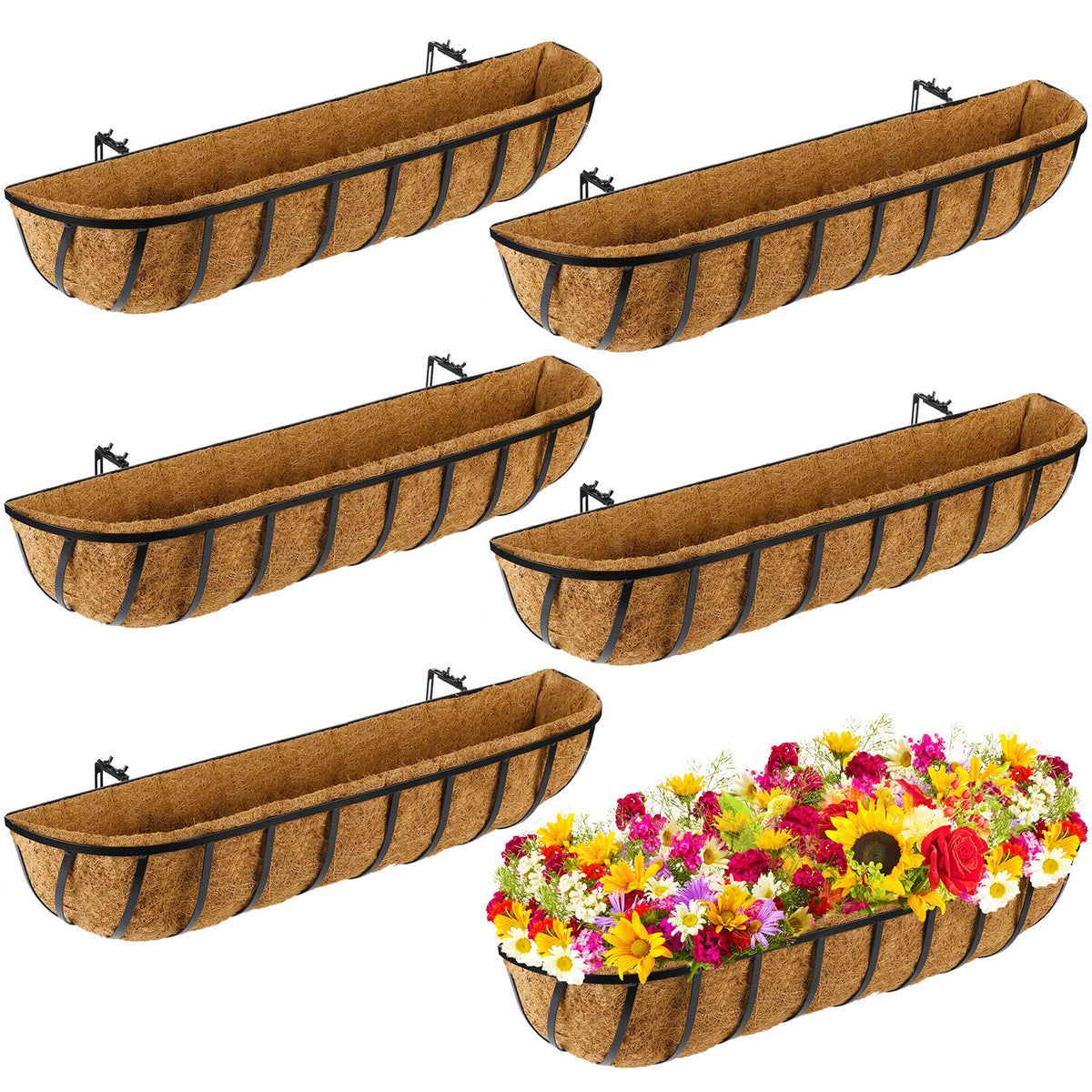 Tessco for you railing planter boxes 6-pack ready for versatile deck mounting.