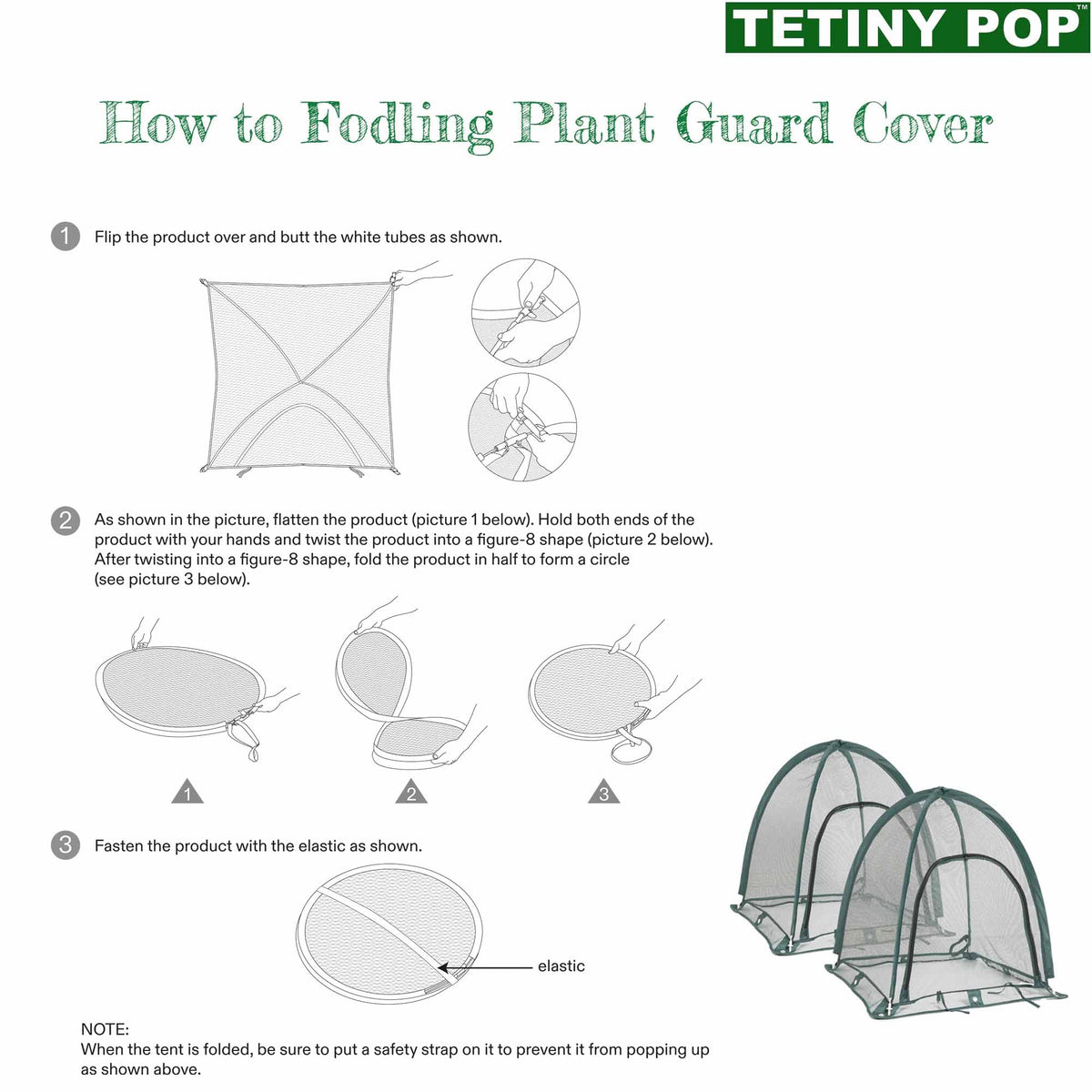 TETINY POP bottom tie design fixes the cover without extra stakes.