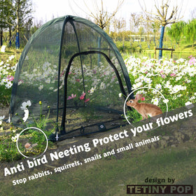 TETINY POP clear mesh allows sunlight while monitoring plant growth.