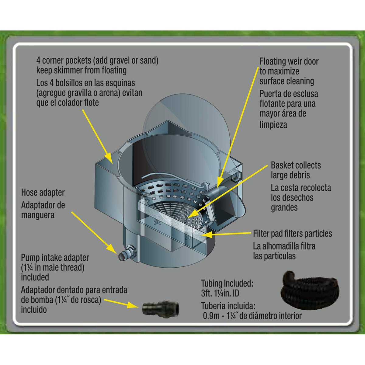 Tetra Pond Skimmer compatible with Water Garden Pumps and Filters