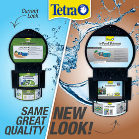 Tetra Pond In-Pond Skimmer shown on pond edge for easy setup