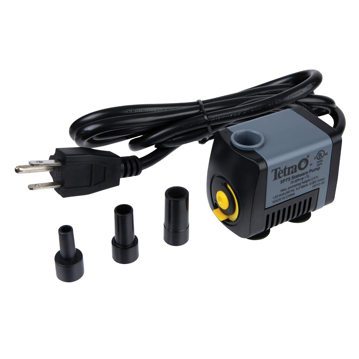 TetraPond Statuary Pump 75 GPH shown with compact tabletop fountain setup
