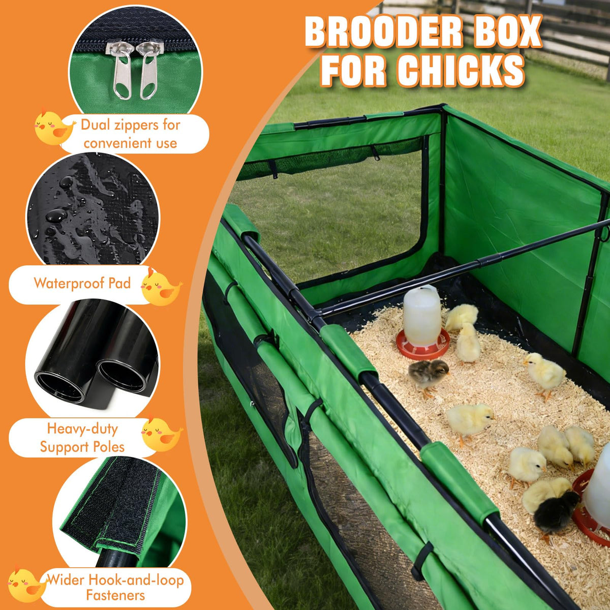 Tetuga Brooder Box mesh door enabling easy feeding and cleaning access.