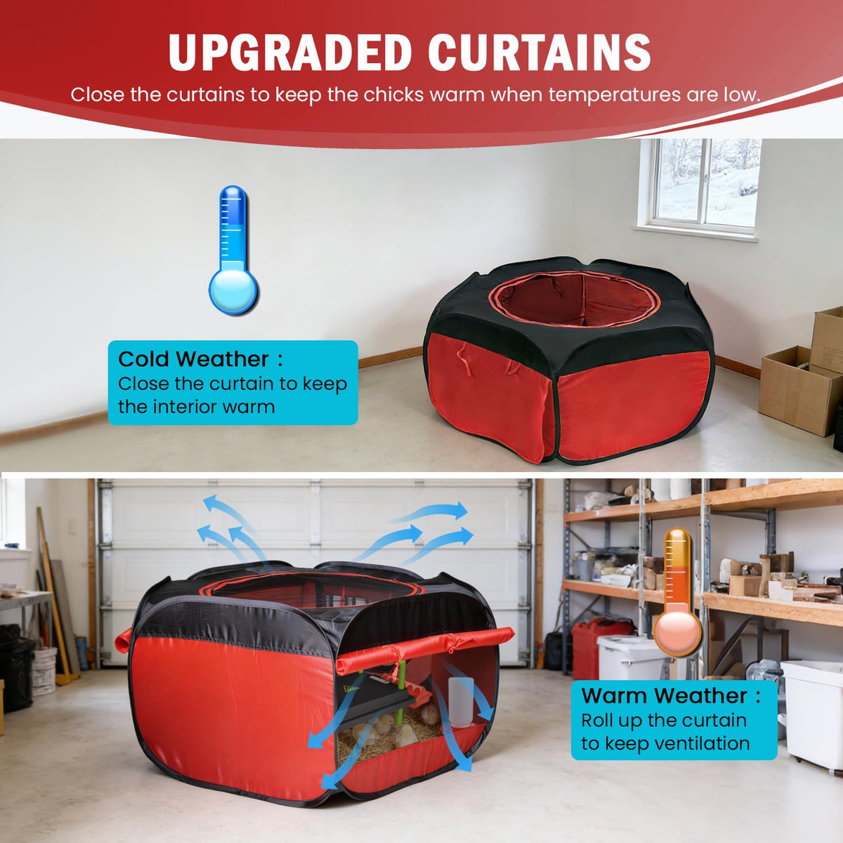 Tetuga chicken feeder included for easy, consistent access to feed