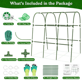 Tetutor assembled dimensions offer ample climbing area for vegetables.