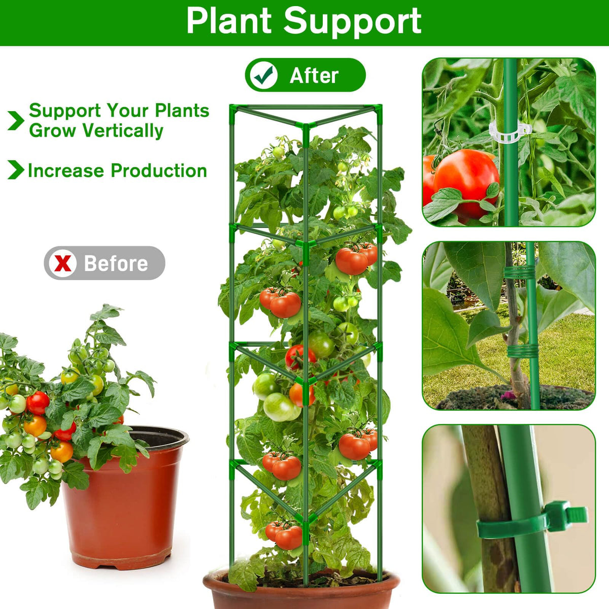 Stable plant cages prevent collapse and promote upward growth