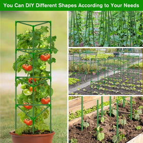 Fiberglass stakes provide durable support for tomatoes and cucumbers