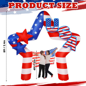 Teyva Daily patriotic LED arch lights up your yard after sunset for a festive glow.