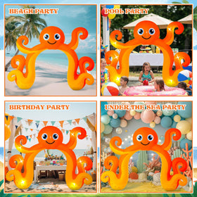 Teyva Daily octopus arch lights up poolside for summer celebrations.