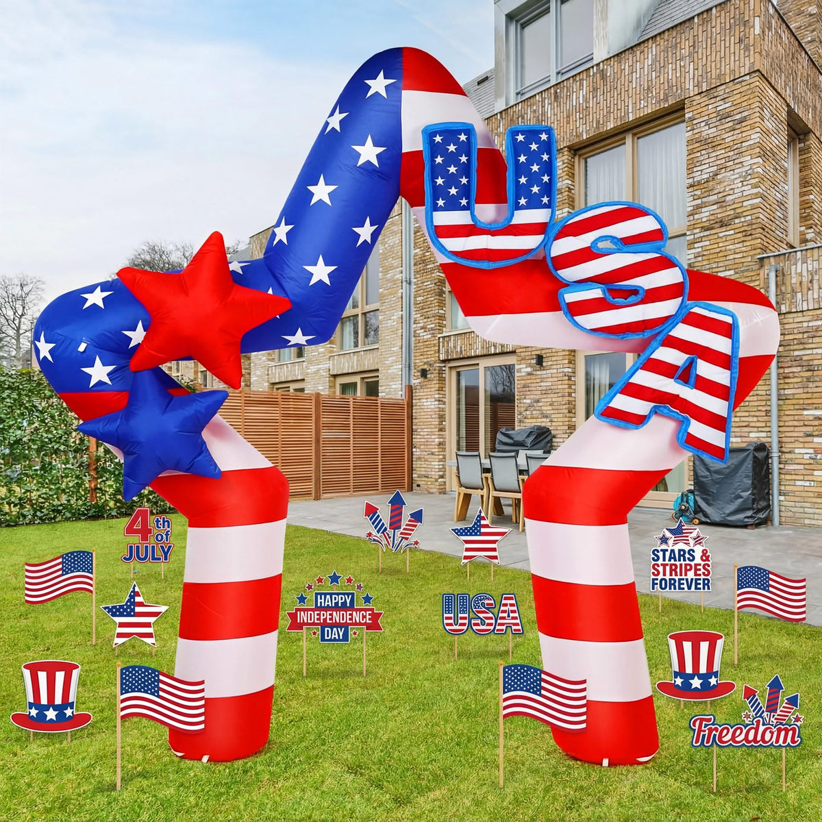 Teyva Daily versatile design fits yards, driveways, storefronts for memorable celebrations.