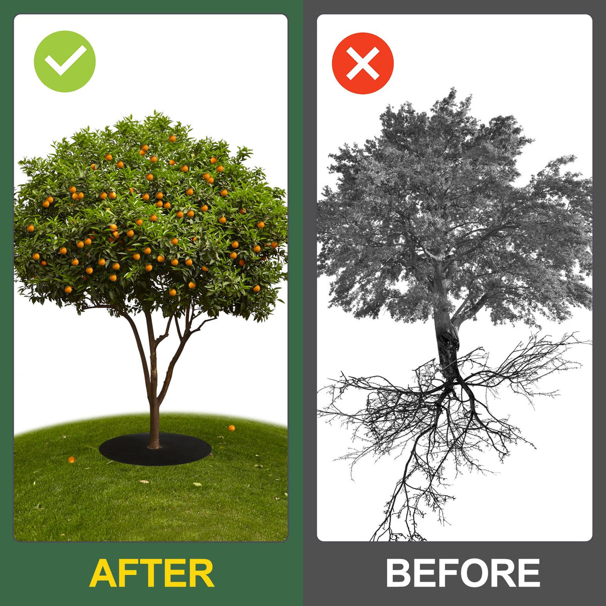 Tezhile garden mulch ring enhances aesthetics while protecting soil around trees.