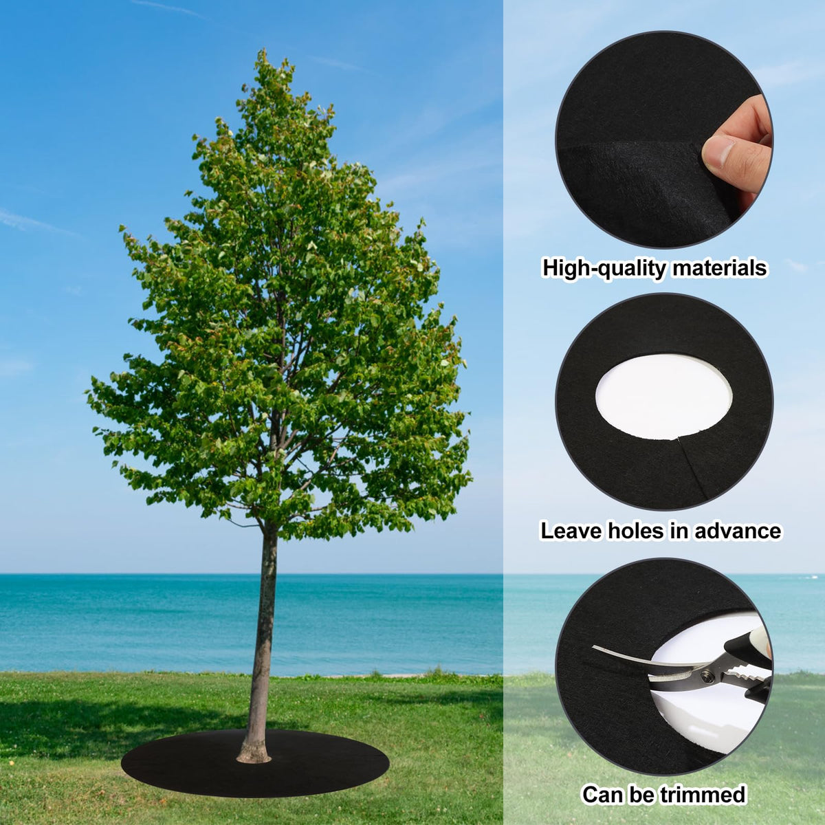 Tezhile non-woven landscape fabric weave reduces weed growth and improves soil moisture.