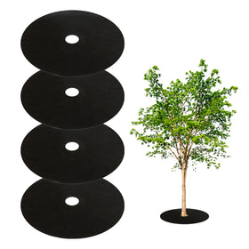 Tezhile tree mulch ring with center hole for easy placement around roots.