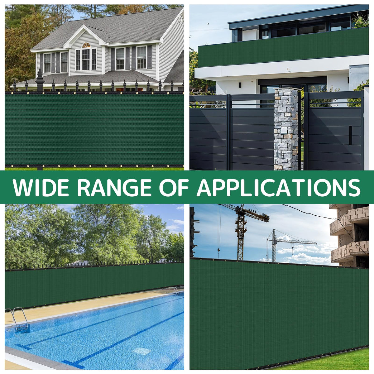 TFMUZERT easy-install fence screen with included straps for quick setup