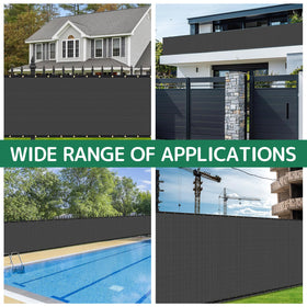 TFMUZERT easy-install privacy fence screen with straps and gloves for quick setup.