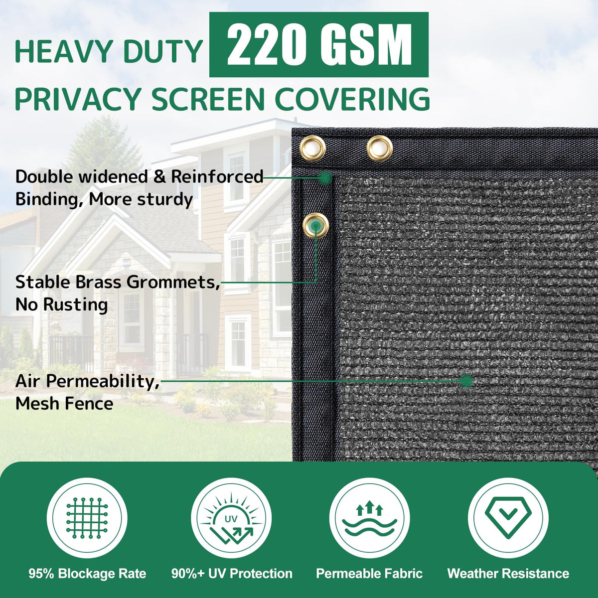TFMUZERT noise-reduction fence screen offers quieter patios and yards.