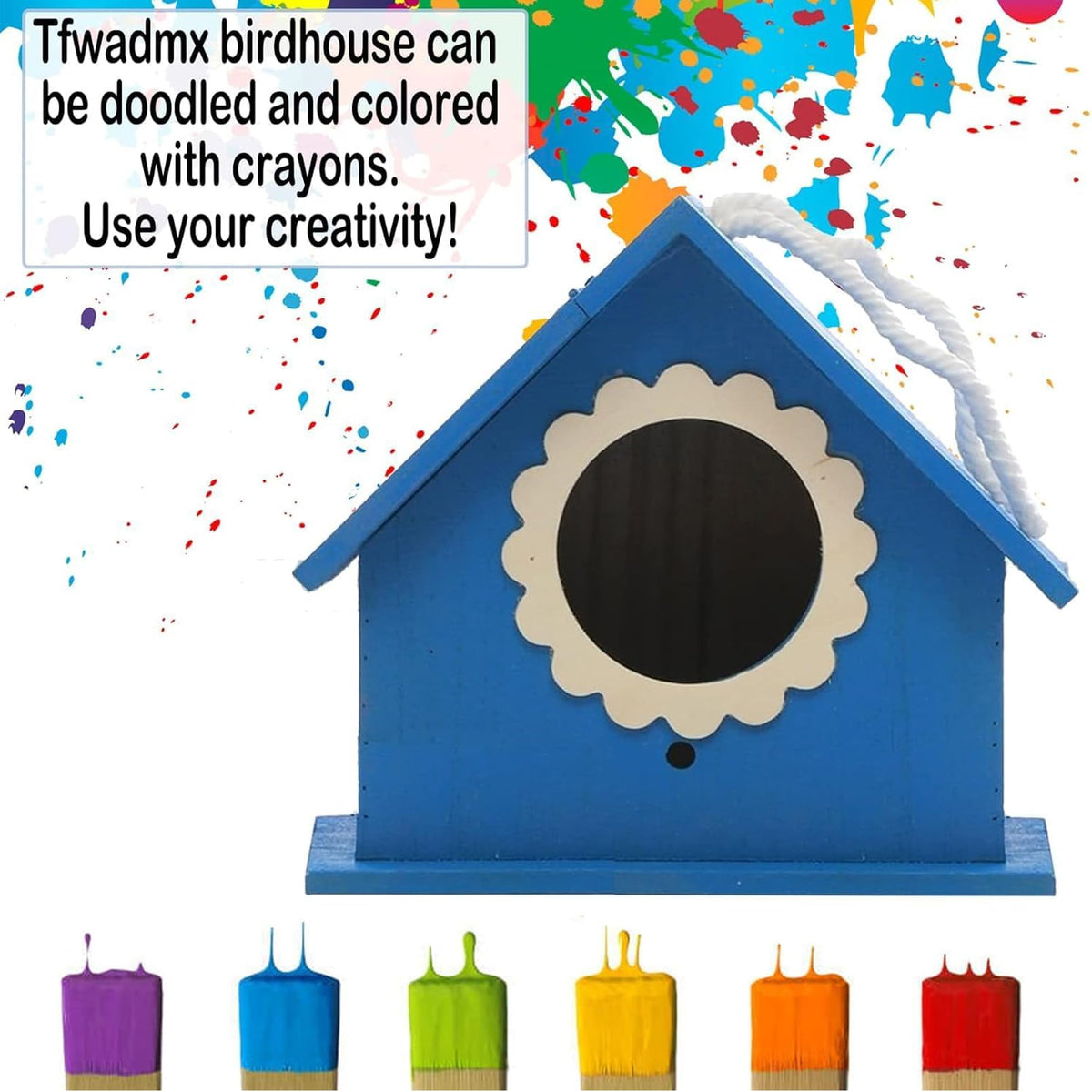 Tfwadmx wooden bird house bird feeder accessory complements seasonal feeding