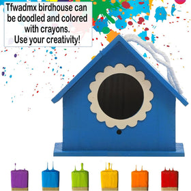 Tfwadmx wooden bird house bird feeder accessory complements seasonal feeding