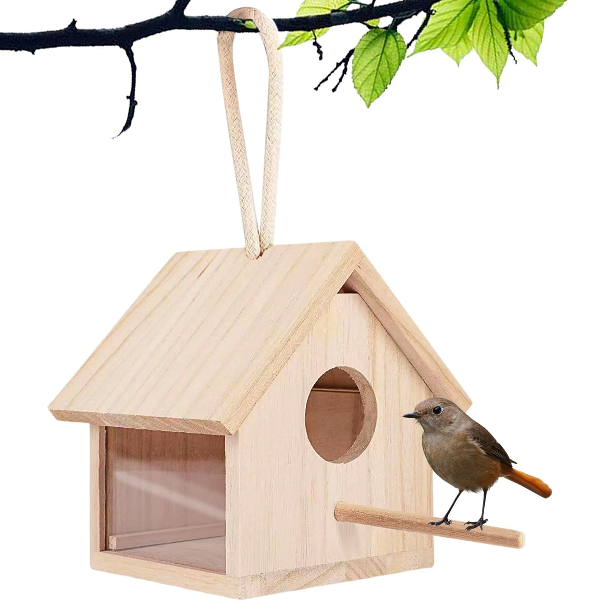 Tfwadmx wooden bird house exterior wood construction for garden charm